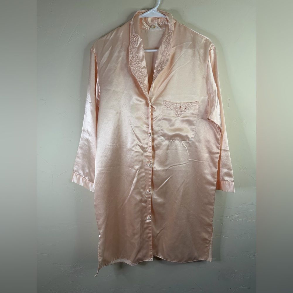 Vintage 1980 Pink Satin Nightgown